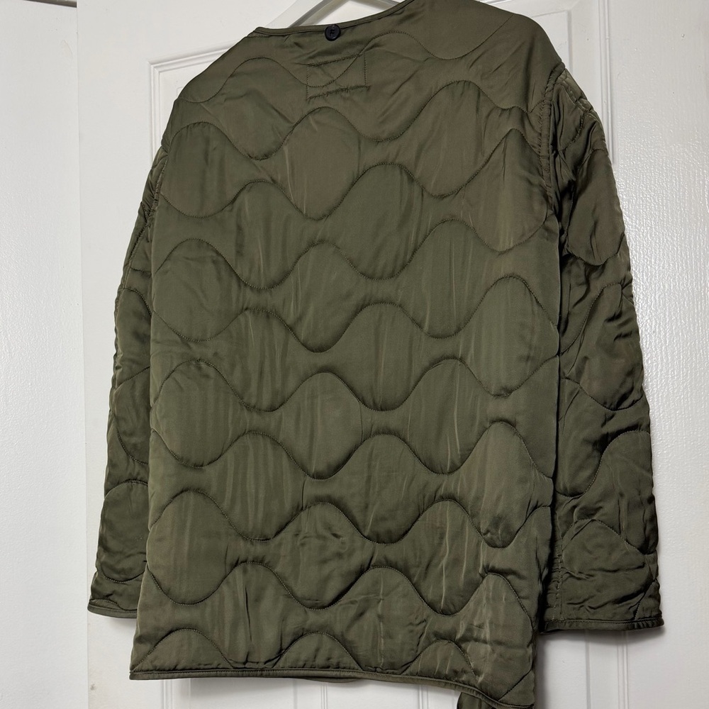 ALL SAINTS Green Hayes Quilted Oversize Jacket - Picture 5 of 8